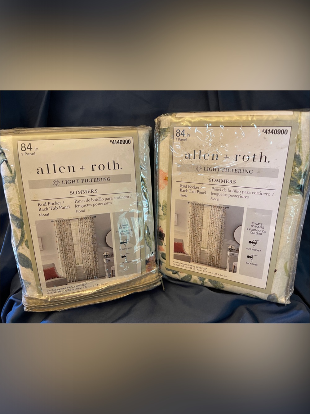 allen + roth Floral Light-Filtering Curtain Panels - Multicolor